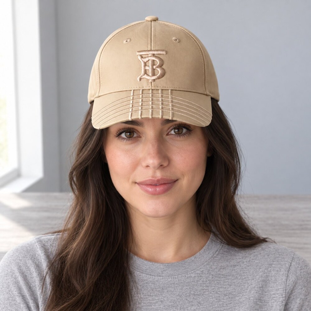 Burberry TB Monogram Cotton Cap - Picture 2 of 6
